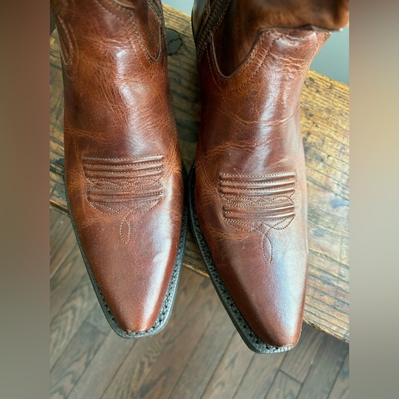 EUC ARIAT HACIENDA Equestrian Western Leather Brown Underlay Cowgirl Boots, 9 - Picture 6 of 16